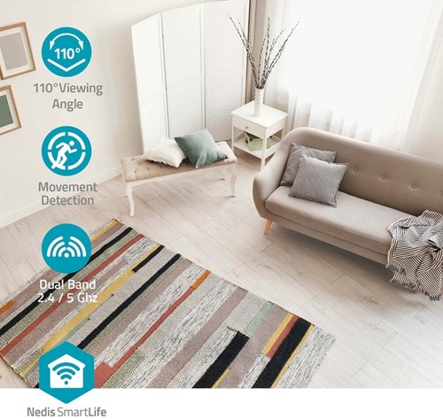 Beveiligingscamera Nedis Wifi indoor wit 1 Stuk-2
