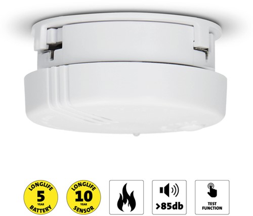 Rookmelder Alecto mini met 5 jaar batterij  wit 1 Stuk-2