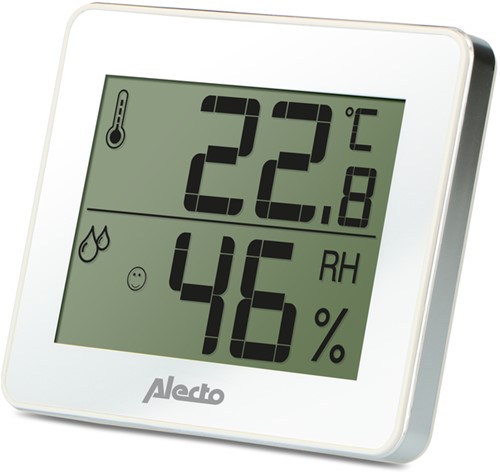 Thermometer hygrometer Alecto WS-55 wit - zilver 1 Stuk
