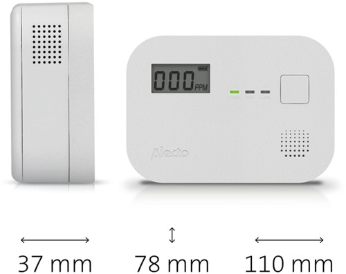 Koolmonoxidemelder Alecto 10 jaar sensor wit 1 Stuk-1