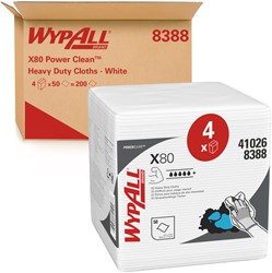 Poetsdoek WypAll X80 PowerClean 305x317mm wit 4 pak