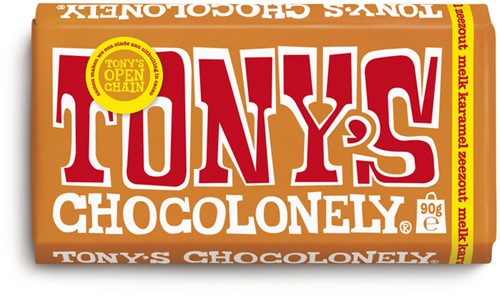 Chocolade Tony Chocolonely melk karamel zee 90gr 90 Gram-2