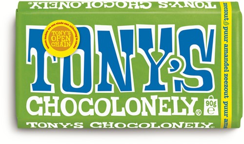 Chocolade Tony Chocolonely puur amandel zee 90gr 90 Gram-2