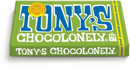 Chocolade Tony Chocolonely puur amandel zee 90gr 90 Gram-3