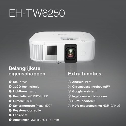 Projector Epson TW6250 4K 1 Stuk-2