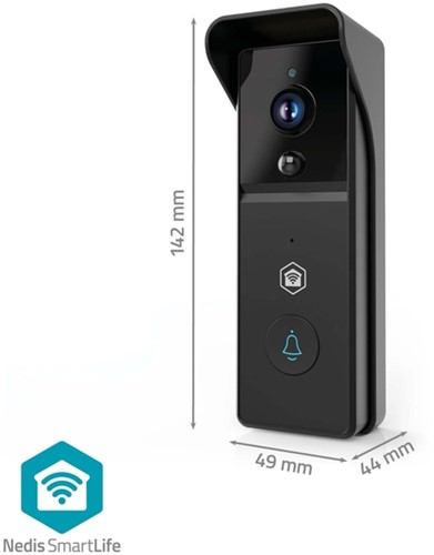 Videodeurbel Nedis Wifi 3MP Full HD zwart 1 Stuk-2