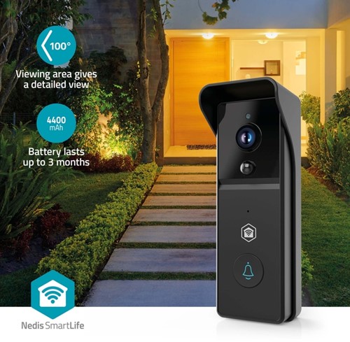 Videodeurbel Nedis Wifi 3MP Full HD zwart 1 Stuk-4