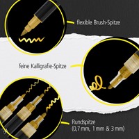 Acrylmarker Online lettering 5 breedtes goud 5 Stuk-3