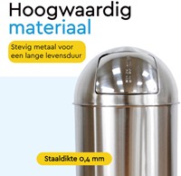 Afvalbak BRASQ Push Bin PB230+ 30 liter rvs 1 Stuk-1