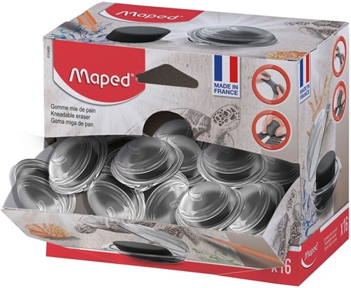 Kneedgum Maped display 16 stuks zwart 1 Stuk