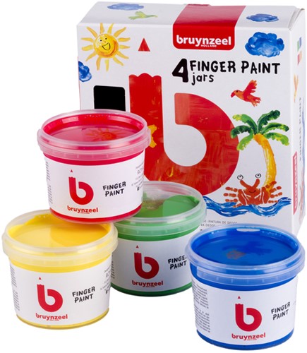 Vingerverf Bruynzeel Kids assorti 4 potjes-2