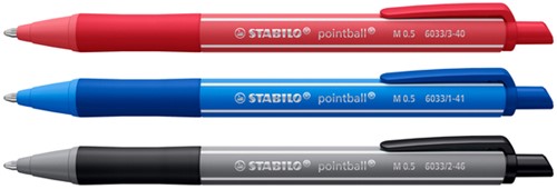 Balpen STABILO pointball colorful medium assorti blister à 3 stuks-3