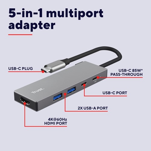 Adapter Trust Dalyx 5-in-1 1 Stuk-2