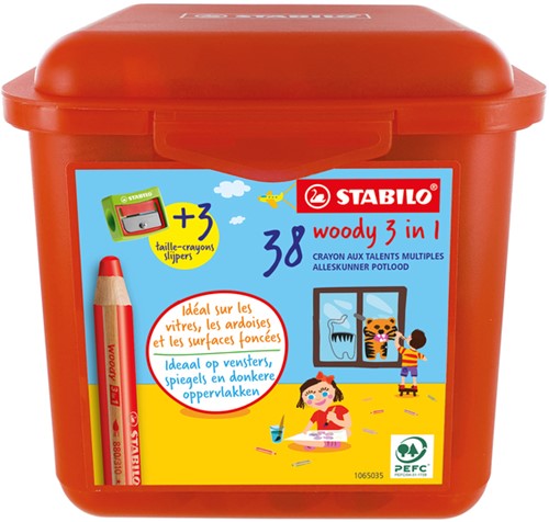 Kleurpotloden STABILO 882 woody 3 in 1 incl 3 slijpers classpack 38st-1