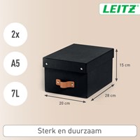 Opbergdoos Leitz Puro met deksel 7 liter set van 2 zwart-1