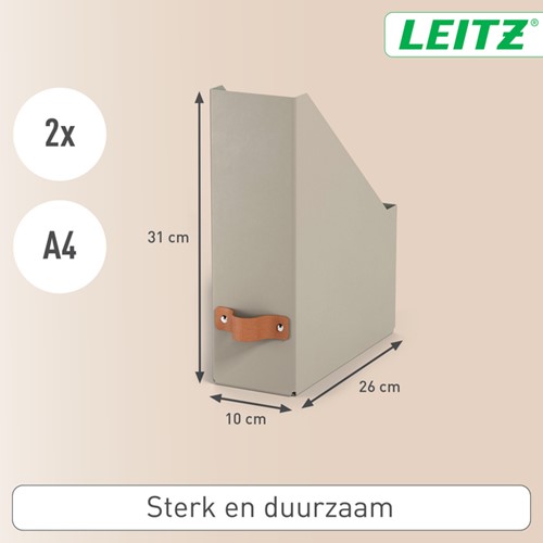Tijdschriftencassette Leitz Puro set van 2 beige-1