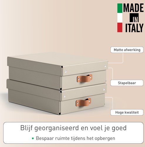 Opbergdoos Leitz Puro met deksel 8 liter set van 2 beige-2