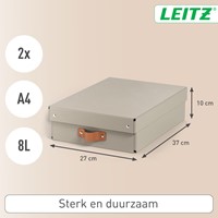 Opbergdoos Leitz Puro met deksel 8 liter set van 2 beige-1