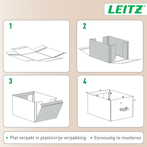 Opbergdoos Leitz Puro met deksel 8 liter set van 2 beige-2