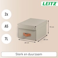 Opbergdoos Leitz Puro met deksel 7 liter set van 2 beige-1