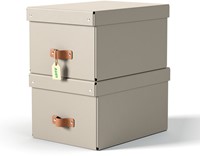 Opbergdoos Leitz Puro met deksel 17 liter set van 2 beige