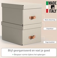 Opbergdoos Leitz Puro met deksel 17 liter set van 2 beige-2