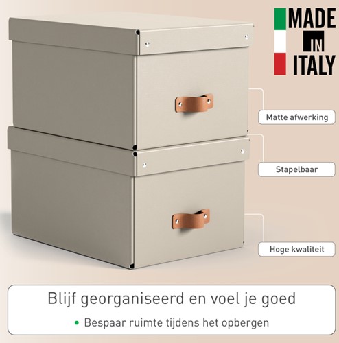 Opbergdoos Leitz Puro met deksel 17 liter set van 2 beige-2