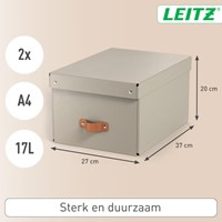 Opbergdoos Leitz Puro met deksel 17 liter set van 2 beige-1