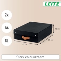 Opbergdoos Leitz Puro met deksel 8 liter set van 2 zwart-1