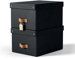 Opbergdoos Leitz Puro met deksel 17 liter set van 2 zwart