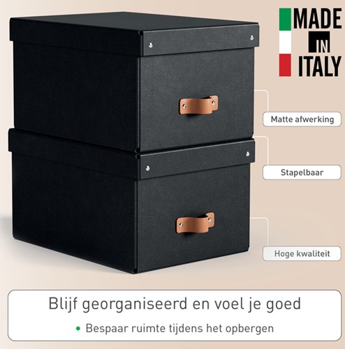 Opbergdoos Leitz Puro met deksel 17 liter set van 2 zwart-2