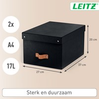 Opbergdoos Leitz Puro met deksel 17 liter set van 2 zwart-1