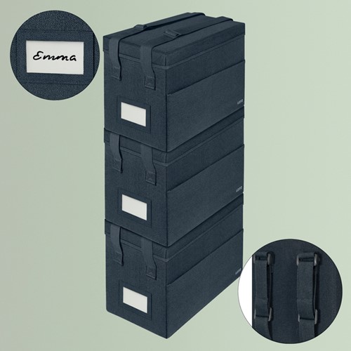 Opbergtas Leitz gestofferd met deksel compact grijs-3