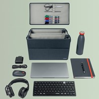 Opbergtas Leitz gestofferd met deksel compact grijs-3