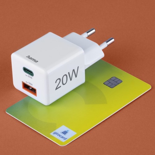 Oplader Hama USB-C/USB-A Mini PD 20W wit-3