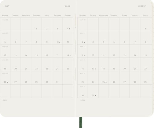 Agenda 2027 Moleskine 12M Planner Weekly 7dagen/1pagina pocket sc myrtle green-1