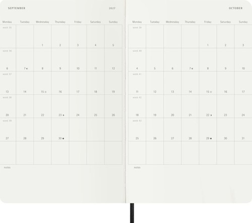 Agenda 2027 Moleskine 12M Planner Weekly 7dagen/1pagina large sc black-1
