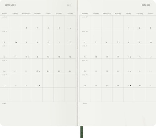 Agenda 2027 Moleskine 12M Planner Weekly 7dagen/1pagina large sc myrtle green-1