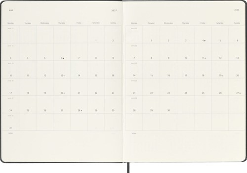 Agenda 2027 Moleskine 18M Planner Weekly 7dagen/1pagina xl hc black-1