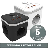 Stekkerblok Fellowes PCF 3v 1xUSB A 2xC 2m zwart 1 Stuk-3