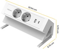 Stekkerdoos Fellowes PDF 2v incl USB A+C 2m wit 1 Stuk-2