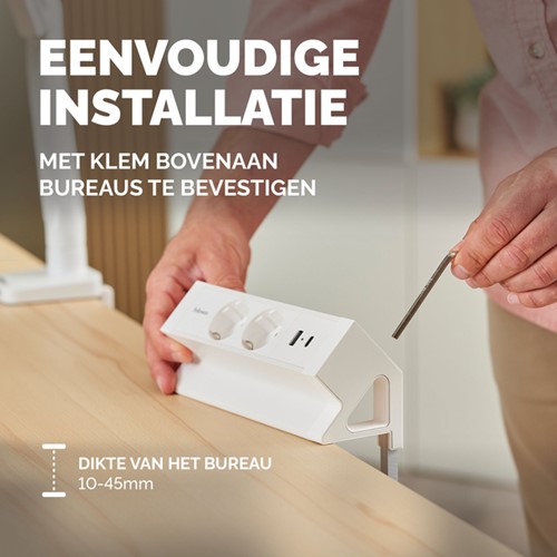 Stekkerdoos Fellowes PDF 2v incl USB A+C 2m wit 1 Stuk-4