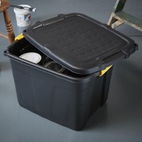 Opbergbox Bankers Box 42 liter met handgrepen robuust zwart-2