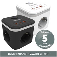 Stekkerblok Fellowes PCF 3v 1xUSB A 2xC 2m wit 1 Stuk-3