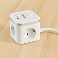 Stekkerblok Fellowes PCF 3v 1xUSB A 2xC 2m wit 1 Stuk-3