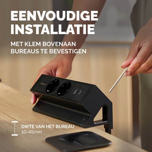 Stekkerdoos Fellowes PDF 2v incl USB A+C 2m zwart 1 Stuk-4