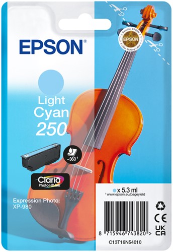 Inktcartridge Epson 250 T16N54 licht blauw 1 Stuk