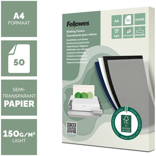 Voorblad Fellowes A4 FSC translucent papier 150gr 50 Stuk-2
