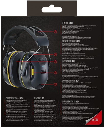 Oorkap 3M WorkTunes Connect Bluetooth zwart 1 Stuk-3