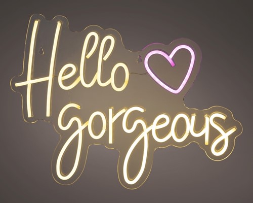 Ledbord Lumineo indoor USB Neon Hello Gorgeous 1 Stuk-3
